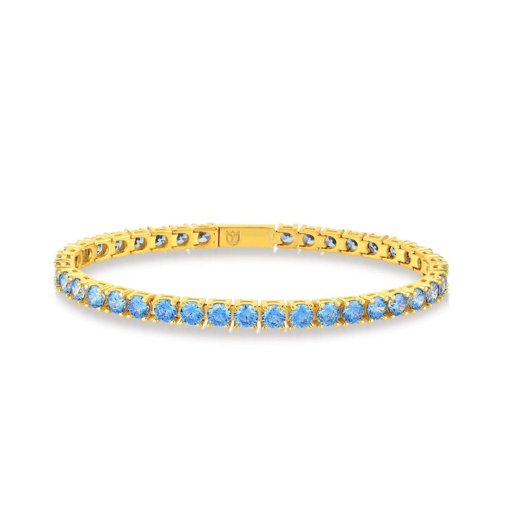 Aquamarine Gem Tennis Bracelet - Karosh