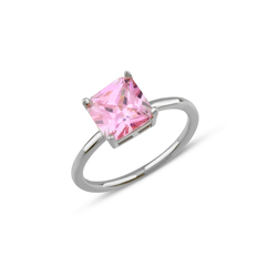 Square Cut Solitaire Ring