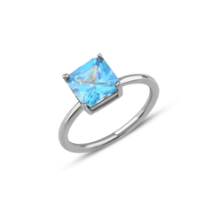 Square Cut Solitaire Ring