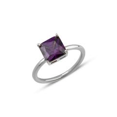 Square Cut Solitaire Ring