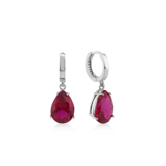 Karosh Ruby Color Drop Cut Gem Dangle Earrings - Karosh