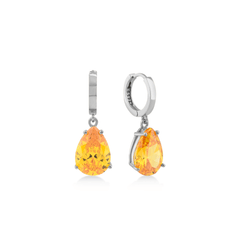 Karosh Yellow Drop Cut Gem Dangle Earrings - Karosh