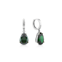 Karosh Emerald Color Drop Cut Gem Dangle Earrings - Karosh