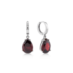 Karosh Red Drop Cut Gem  Earrings - Karosh