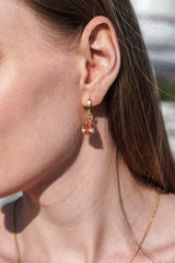 Karosh Orange Drop Cut Gem Dangle Earrings - Karosh