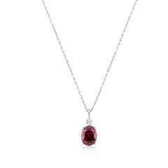 Red Oval Cut Gem Necklace - Karosh