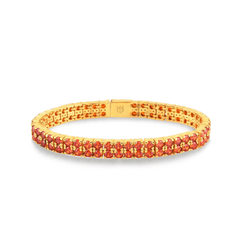 Karosh Round Cut Tennis Bracelet with Orange Gems - Karosh