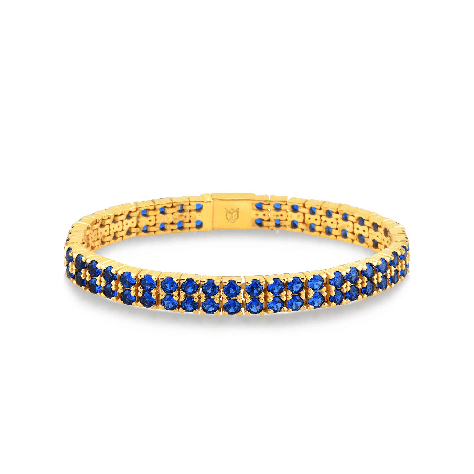 Karosh Sapphire Color Gem Round Cut Tennis Bracelet - Karosh