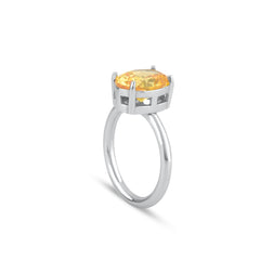 Yellow Oval Cut Gem Solitaire Ring - Karosh