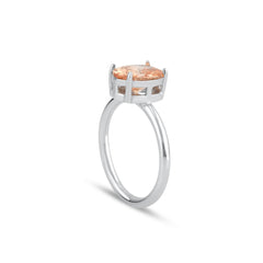 Orange Oval Cut Gem Solitaire Ring - Karosh