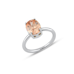 Orange Oval Cut Gem Solitaire Ring - Karosh