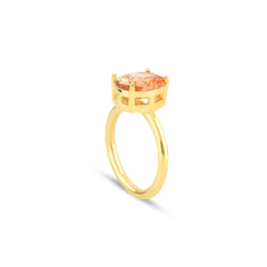 Orange Oval Cut Gem Solitaire Ring - Karosh