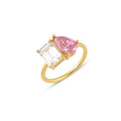 Harmonic Fusion Ring with Pink Zirconia Stone