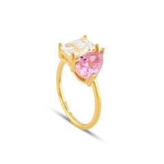 Harmonic Fusion Ring with Pink Zirconia Stone