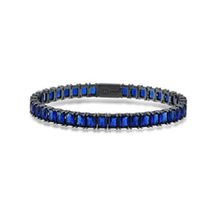 Sapphire Zirconia Gem Baguette Cut Waterway Bracelet