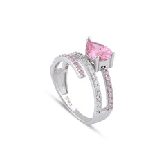 Pink Zirconia Taşlı Harmonic Twist Yüzük