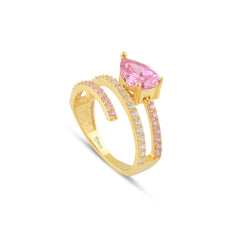 Pink Zirconia Taşlı Harmonic Twist Yüzük