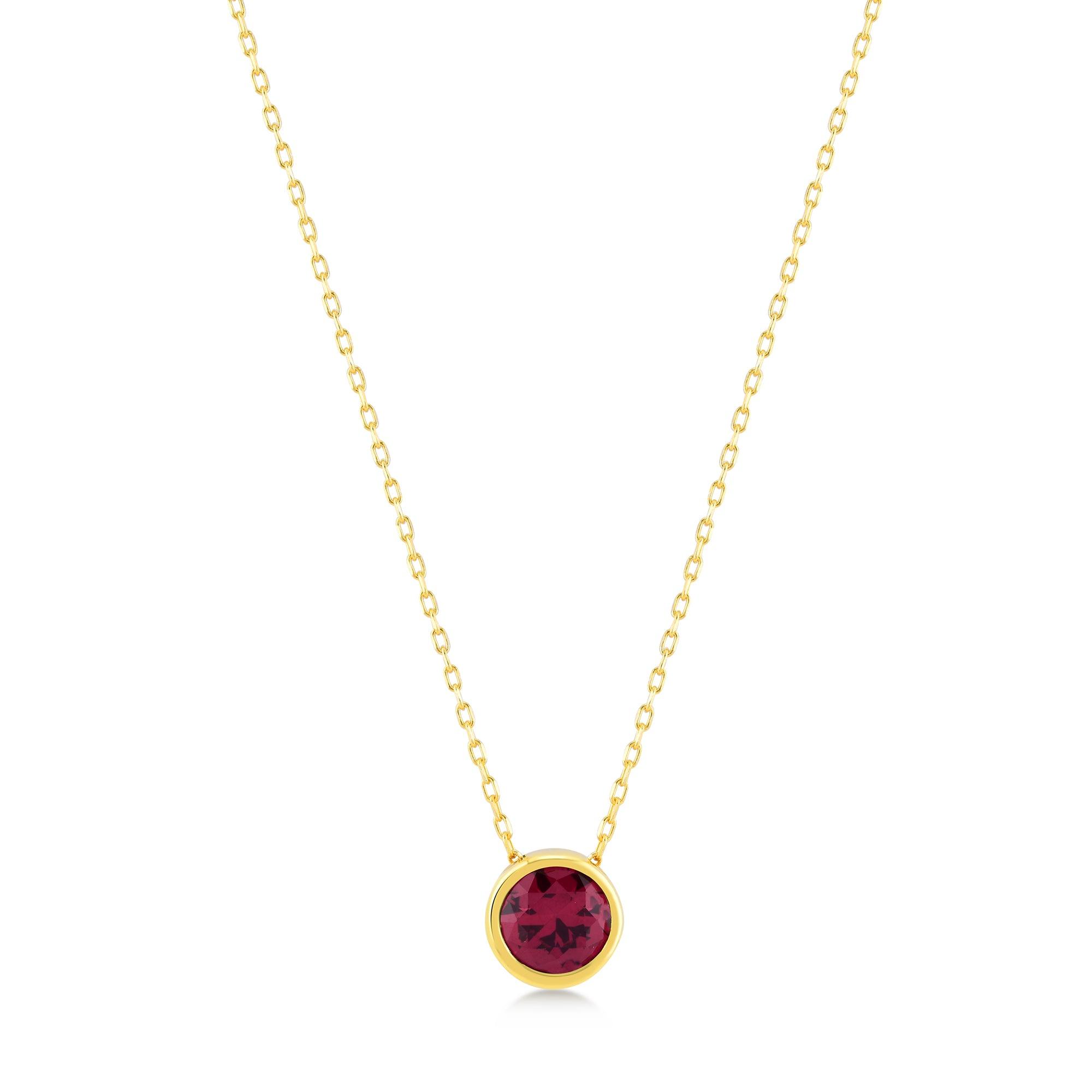 Ruby Color Moon Necklace - Karosh