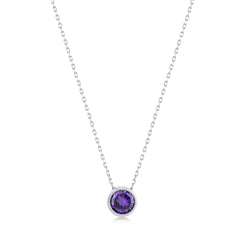 Moon Necklace with Amethyst Gem - Karosh