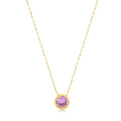 Moon Necklace with Pink Gem - Karosh