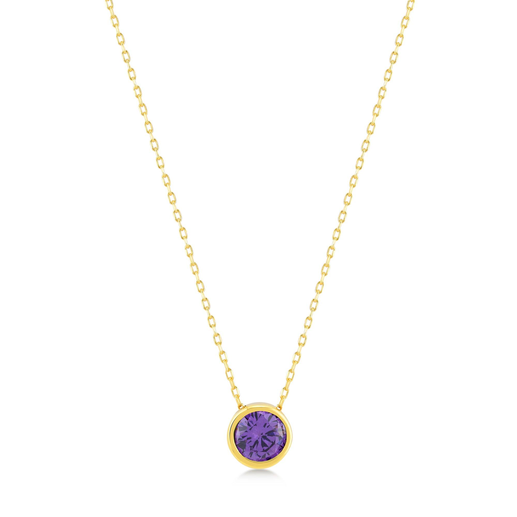 Moon Necklace with Amethyst Gem - Karosh