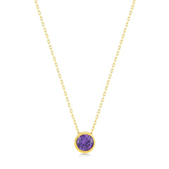 Moon Necklace with Amethyst Gem - Karosh