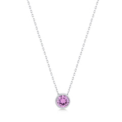 Moon Necklace with Pink Gem - Karosh