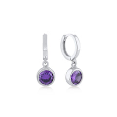 Moon Dangle Earrings with Amethyst Gem - Karosh