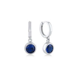 Sapphire Color Moon Dangle Earrings - Karosh