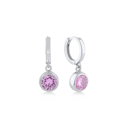 Moon Dangle Earrings with Pink Gem - Karosh