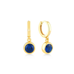 Sapphire Color Moon Dangle Earrings - Karosh