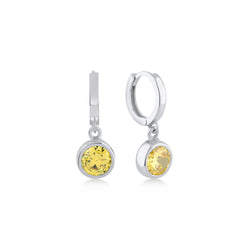 Yellow Citrine Moon Dangle Earrings - Karosh