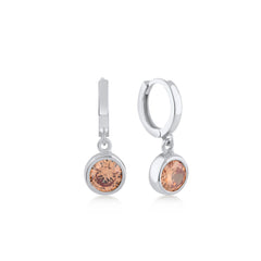 Moon Dangle Earrings with Orange Topaz - Karosh