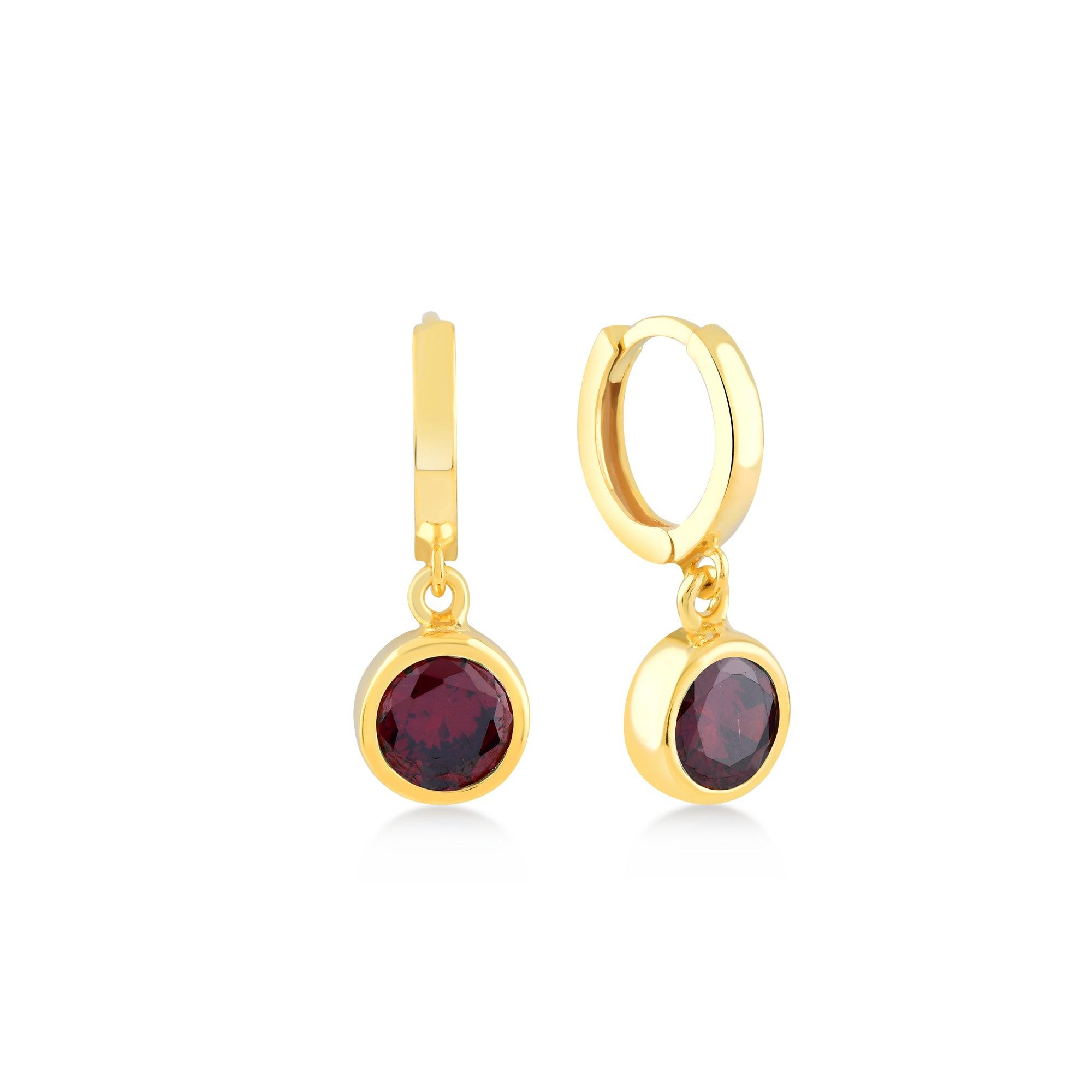 Garnet Moon Dangle Earrings - Karosh