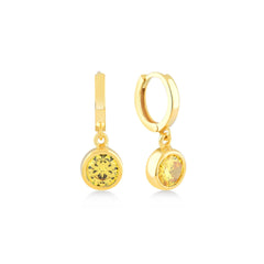 Yellow Citrine Moon Dangle Earrings - Karosh