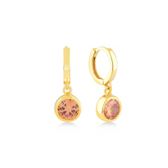 Moon Dangle Earrings with Orange Topaz - Karosh