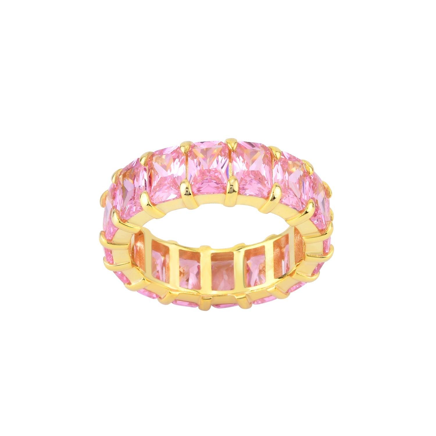 Pembe Baget Taşlı Tamtur Yüzük - Karosh