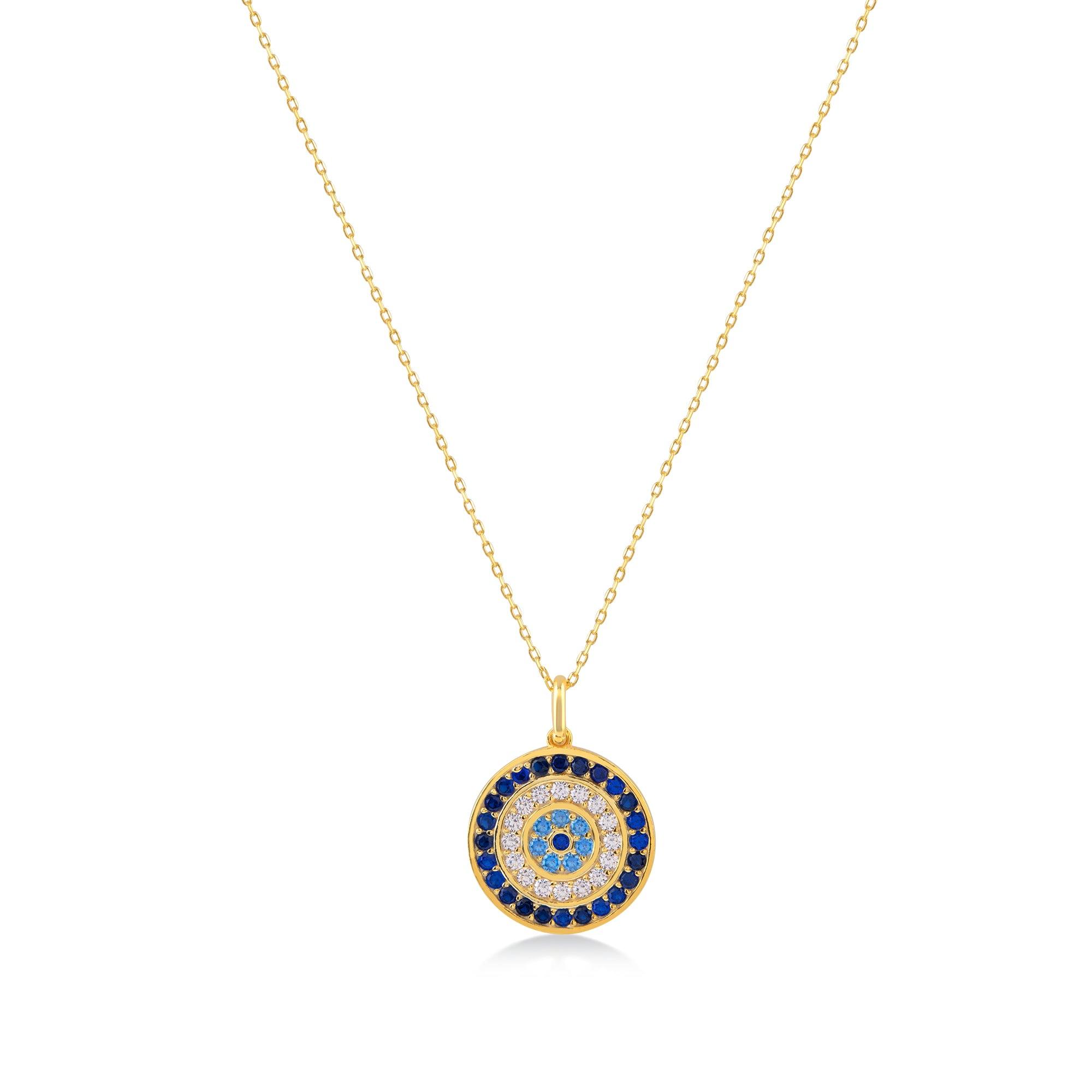 Evil Eye Kolye - Mavi Taşlı - Karosh