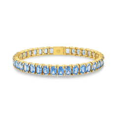 Karosh Aquamarine Gem Baguette Cut Tennis Bracelet - Karosh