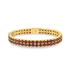 Karosh Red Gem Round Cut Tennis Bracelet - Karosh