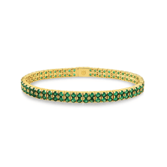 Karosh Emerald Color Round Cut Tennis Bracelet - Karosh