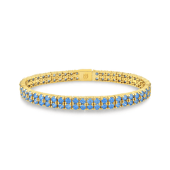 Karosh Aquamarine Gem  Round Cut Tennis Bracelet - Karosh