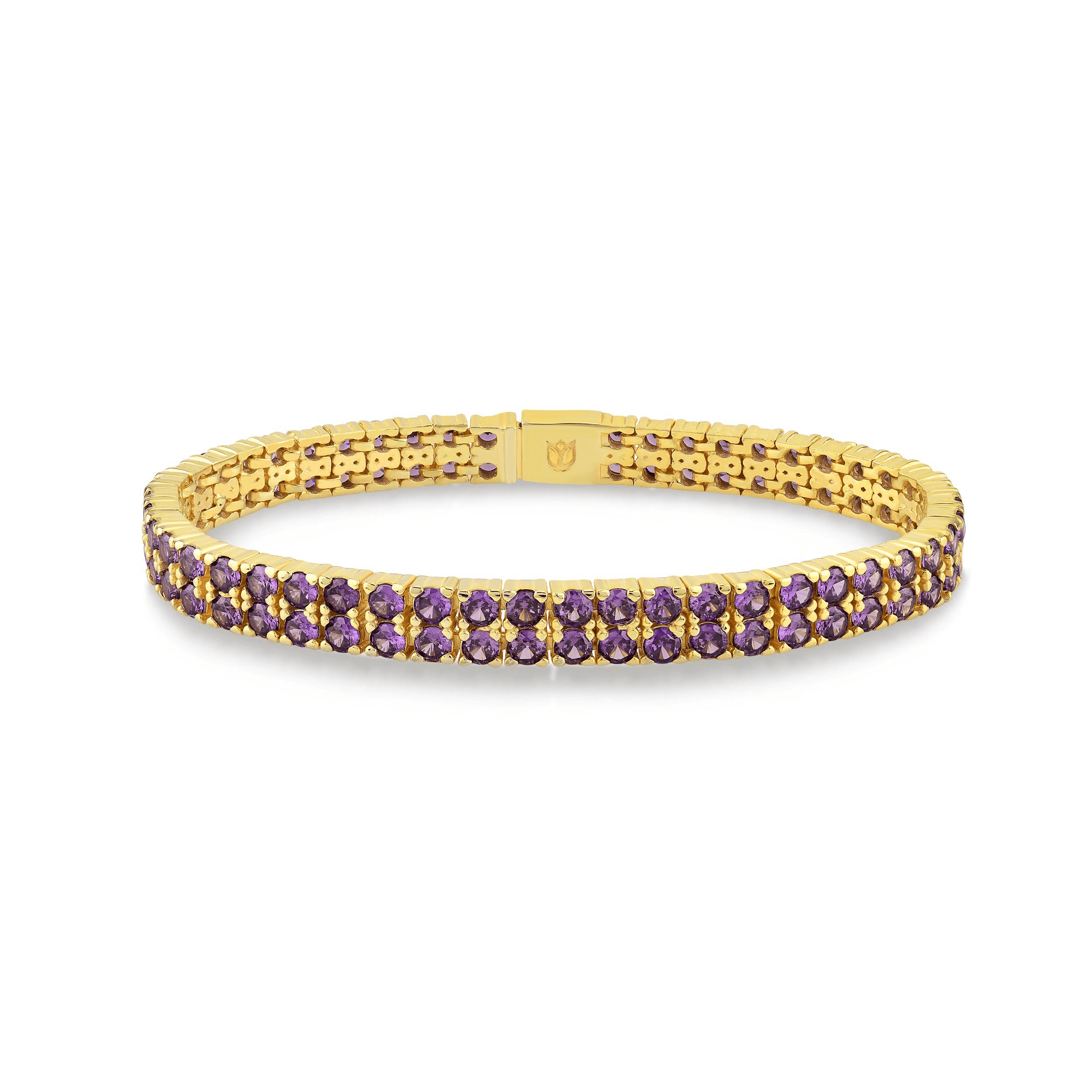 Karosh Purple Gem Round Cut Tennis Bracelet - Karosh