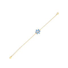 Aquamarine Zirconia Stone Drop Cut Daisy Bracelet