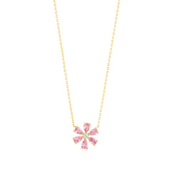 Drop Stone Daisy Necklace