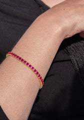 Karosh Ruby Color Gem Tennis Bracelet - Karosh