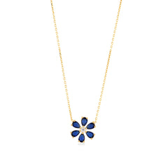 Drop Stone Daisy Necklace