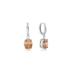 Orange Big Round Gem Earrings - Karosh