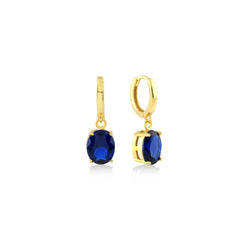 Indigo Large Round Gem Earrings - Karosh