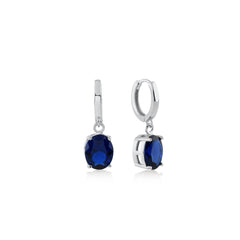 Indigo Large Round Gem Earrings - Karosh